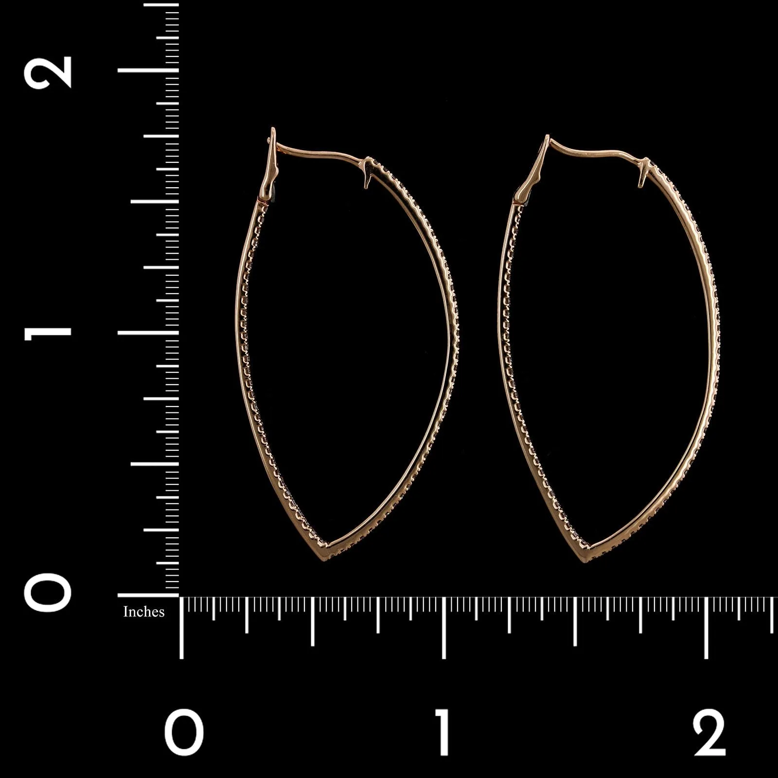 14K Rose Gold Estate Diamond Inside Out Hoops