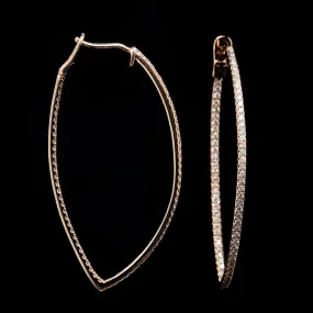 14K Rose Gold Estate Diamond Inside Out Hoops