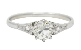 1920's Art Deco 0.66 CTW Diamond Platinum Engagement Ring