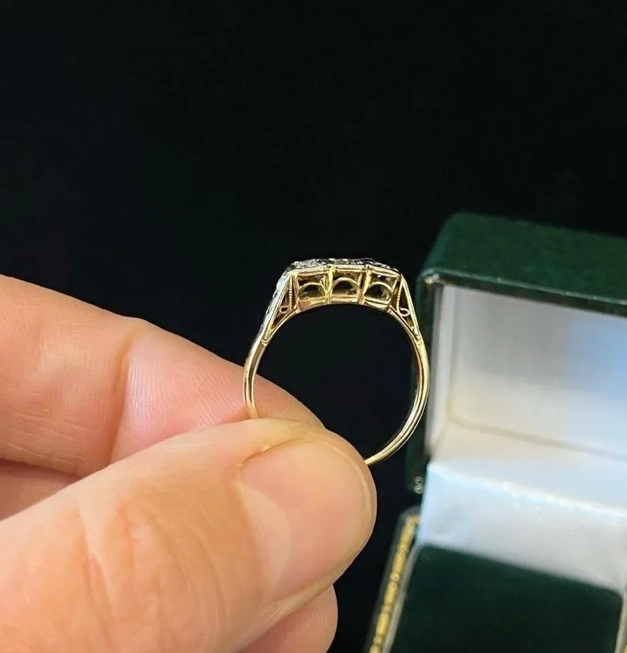 1920s Early Single Cut Diamond Trilogy Ring