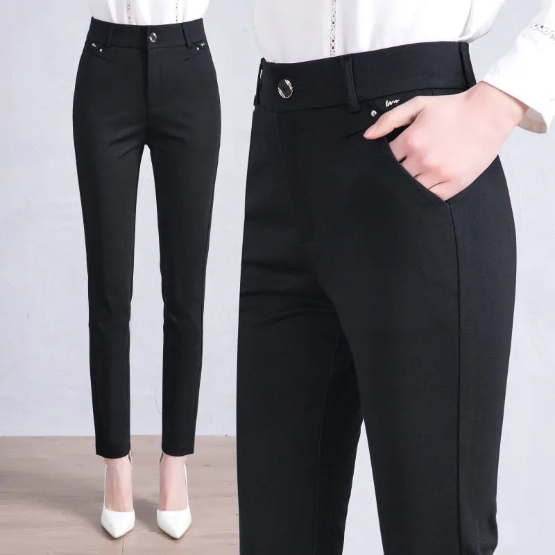 2022 New Plaid Pants and Women Pants Spring and autumn Suit Pants Long High Waist Casual Straight Pants Female Trousers M-7XL