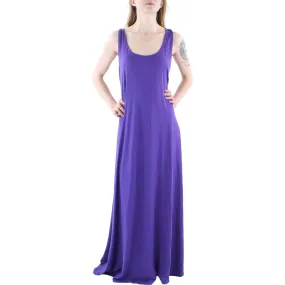 24seven Comfort Apparel Womens Plus Scoop Neck Long Maxi Dress