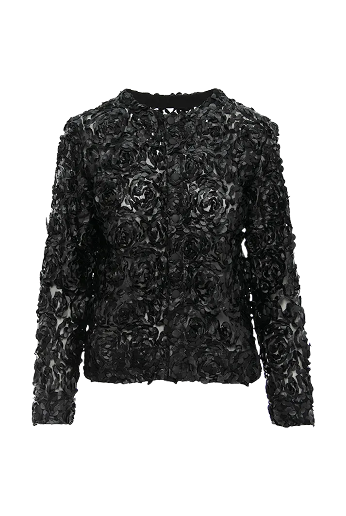 3D Black Tulle Jacket