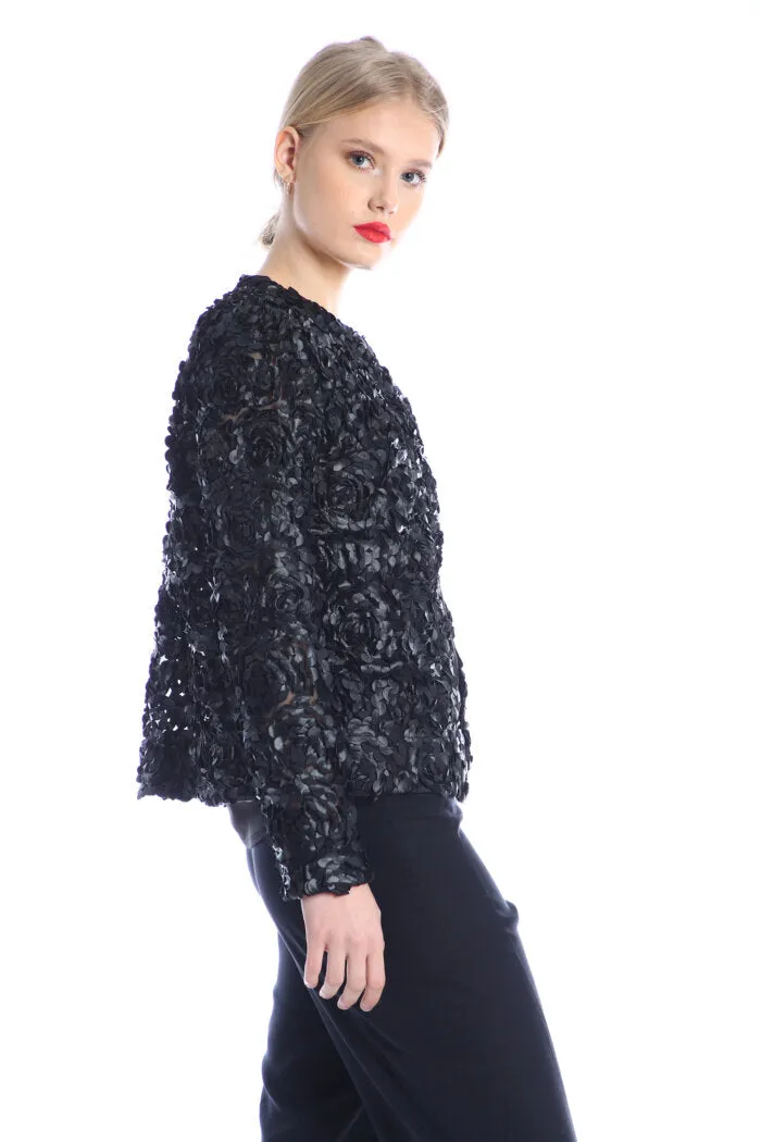 3D Black Tulle Jacket