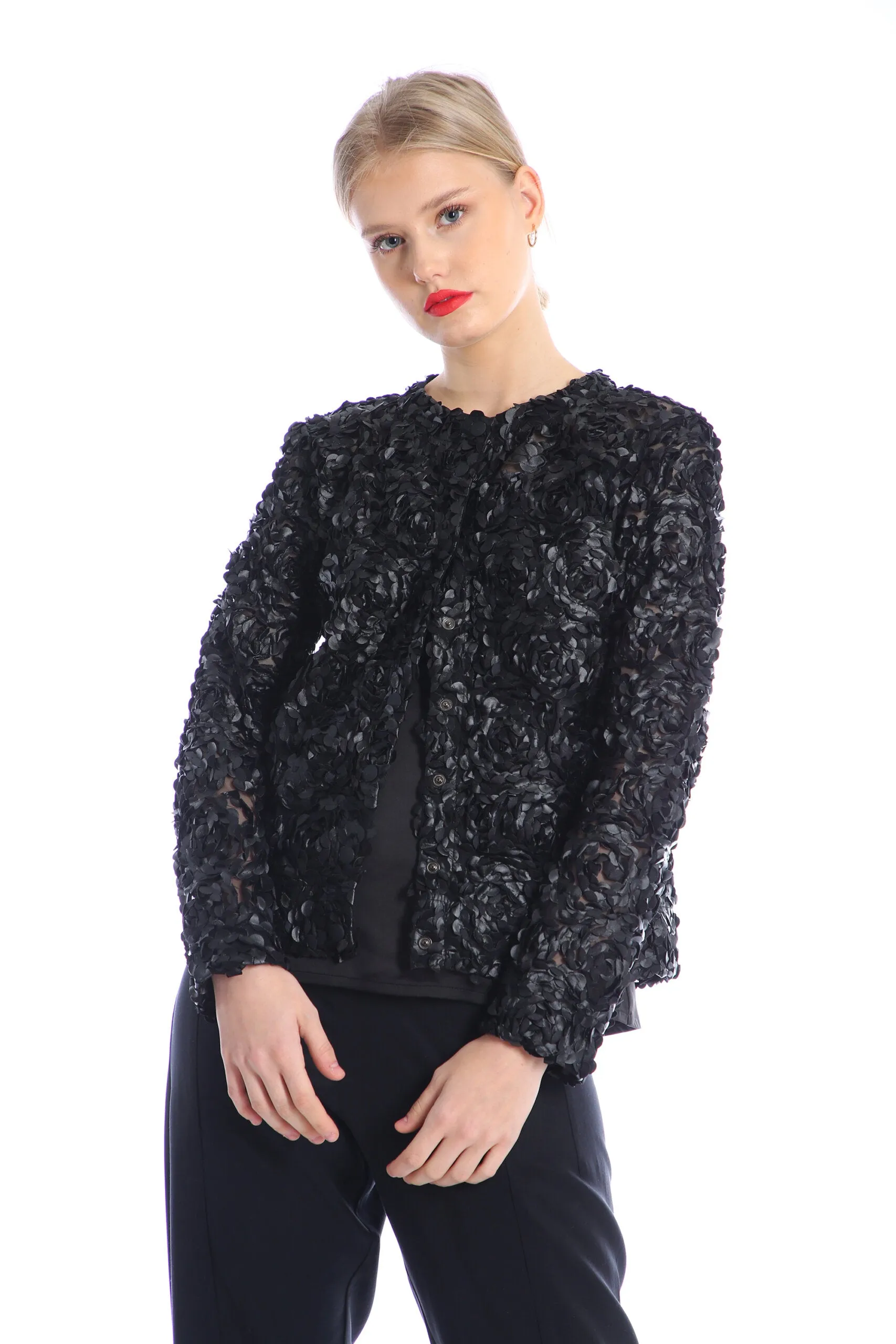 3D Black Tulle Jacket