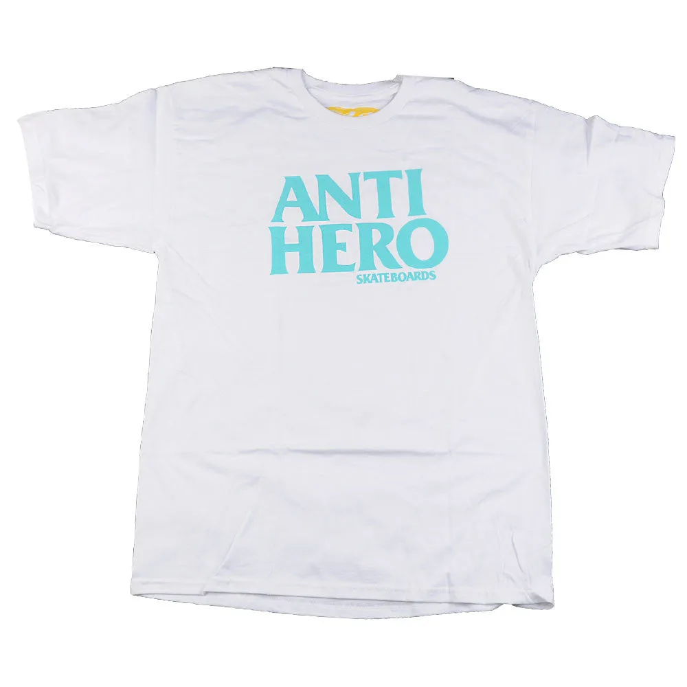 Anti-Hero Black Hero S/S - White/Teal - Men's T-Shirt