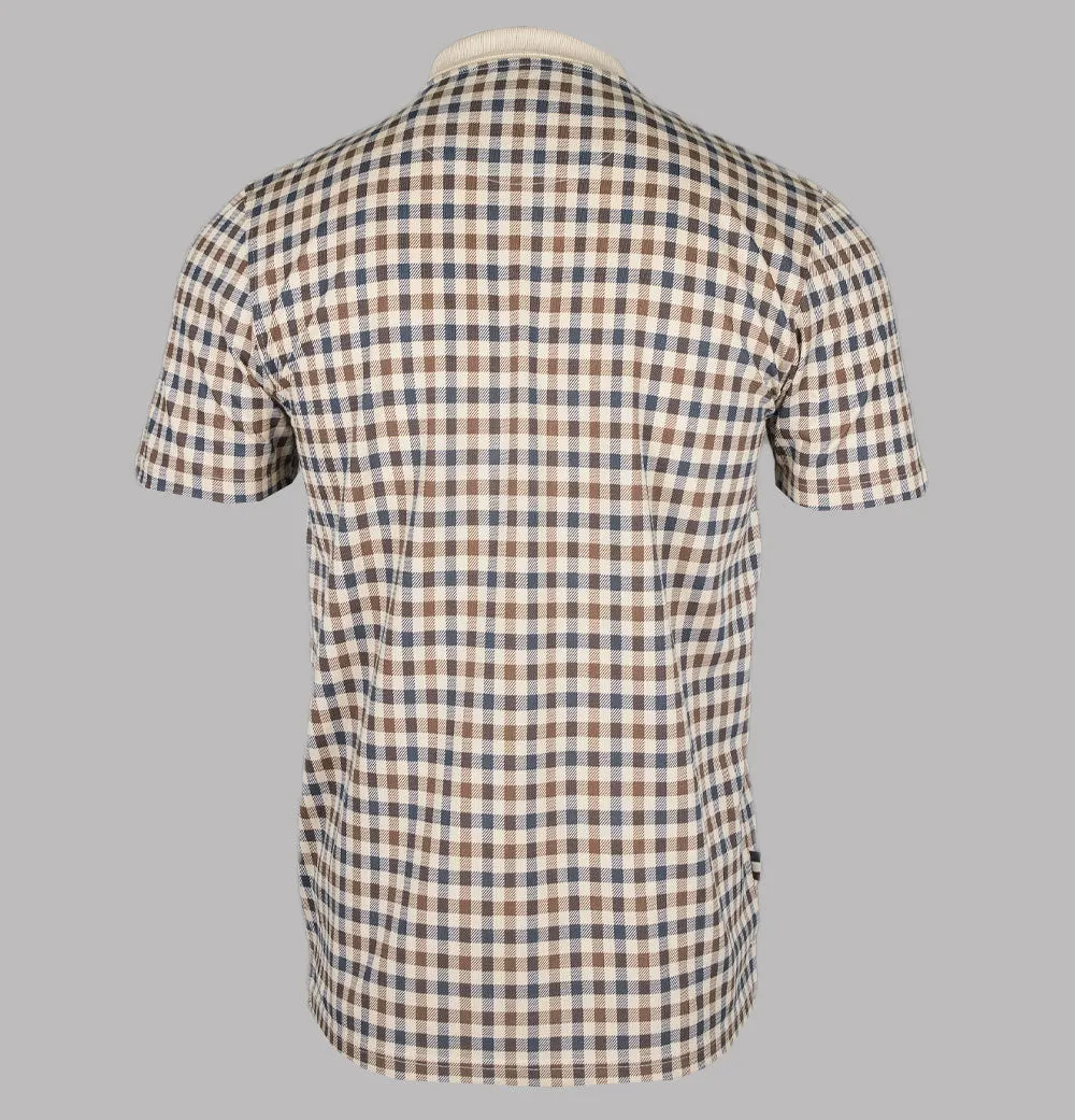 Aquascutum Club Check Polo Shirt Beige