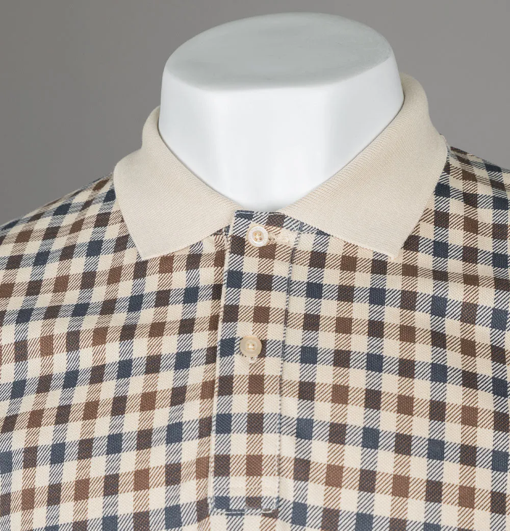 Aquascutum Club Check Polo Shirt Beige