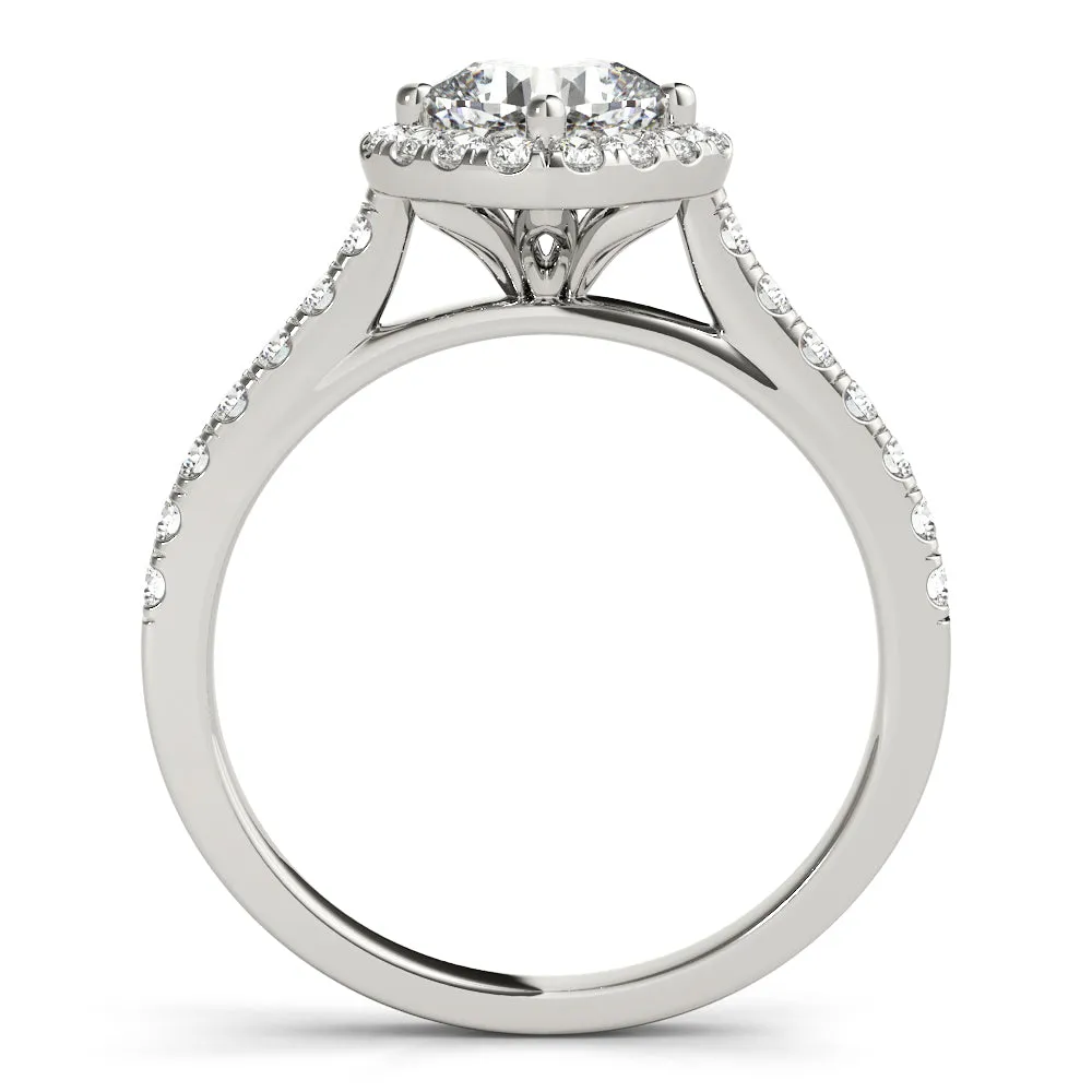 Asymmetrical Cushion Cut Diamond Halo Engagement Mounting