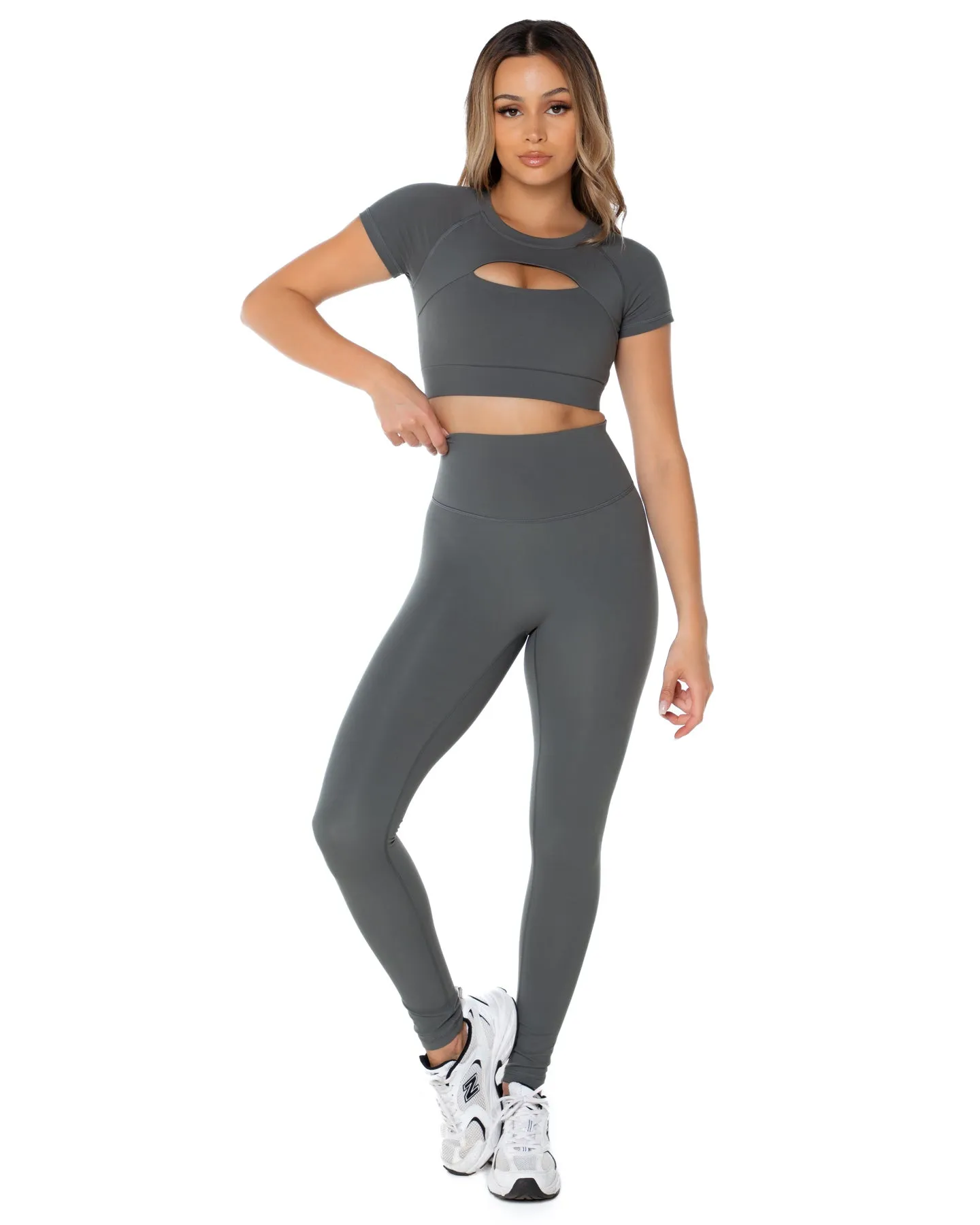 Aura Scrunch Leggings - Cloud Grey