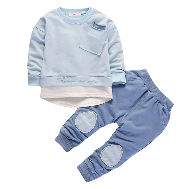 Autumn Winter Boys Clothes T-shirt Pant 2pcs Outfit Kids Clothes Boy Sport Suit Children Clothing