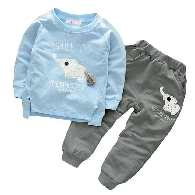 Autumn Winter Boys Clothes T-shirt Pant 2pcs Outfit Kids Clothes Boy Sport Suit Children Clothing