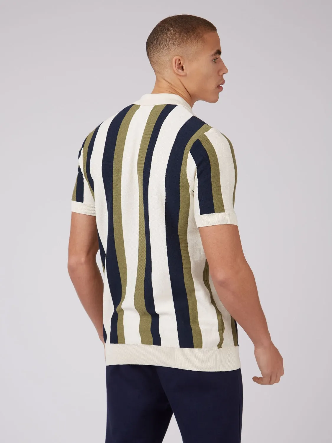 B by Ben Sherman Vertical Stripe Knit Polo