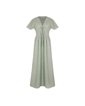 BENNY SHORT SLEEVE DRESS SAGE GINGHAM