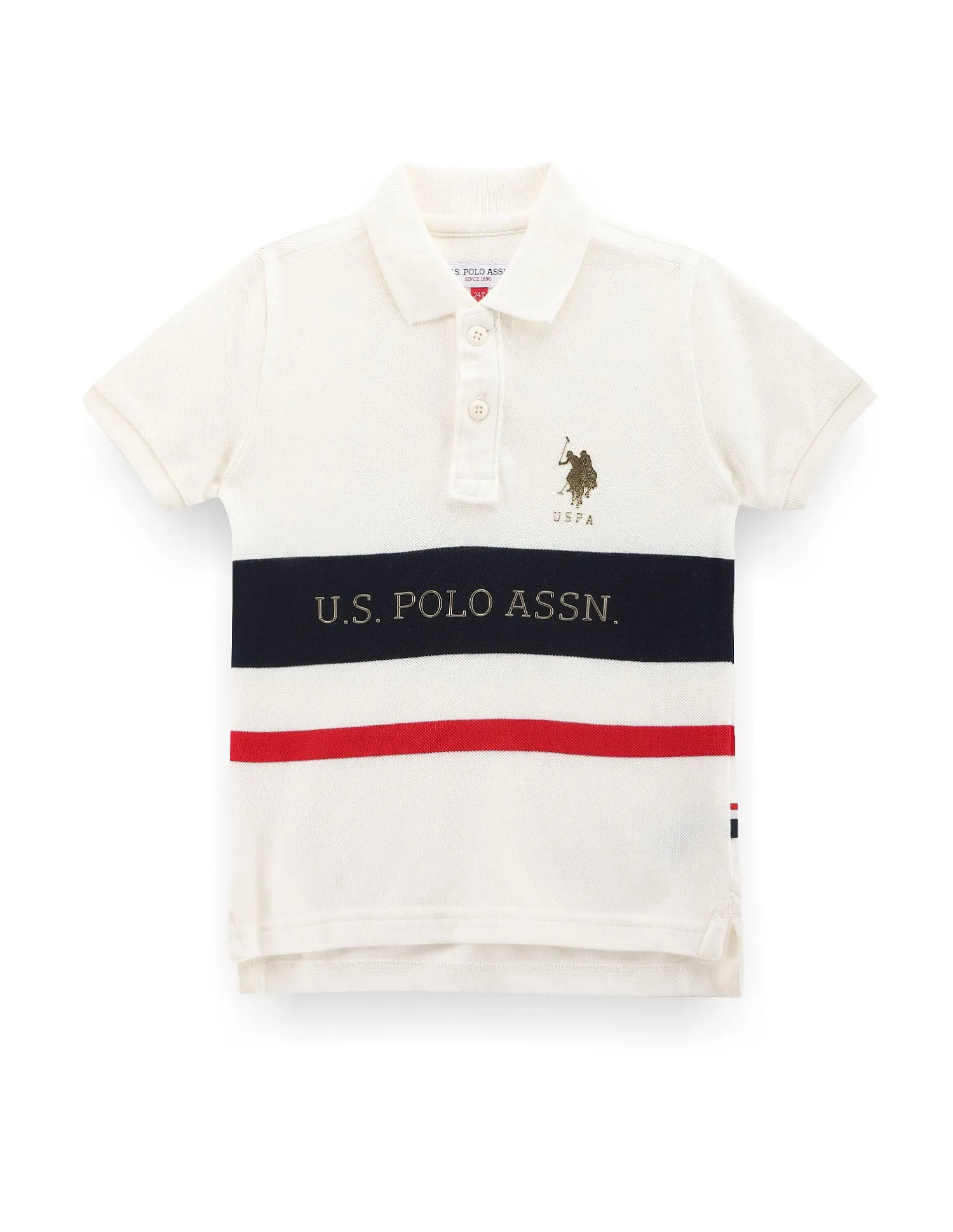 Boys Brand Stripe Cotton Polo Shirt