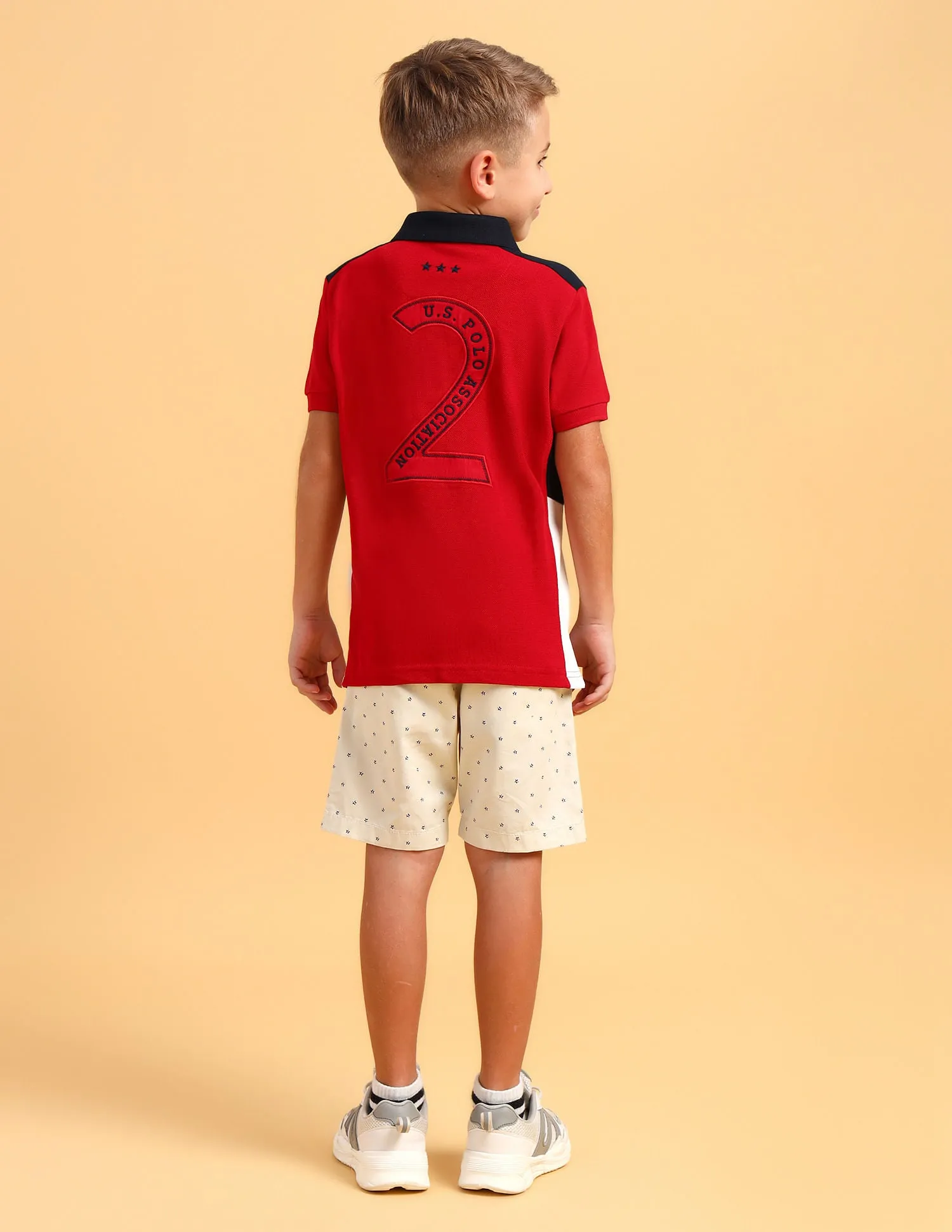 Boys Cotton Printed Polo Shirt