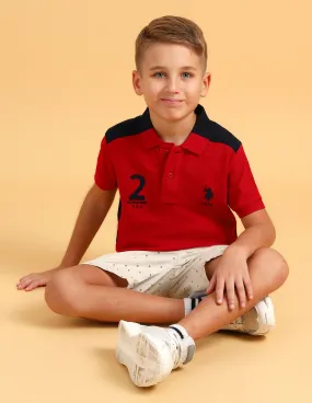 Boys Cotton Printed Polo Shirt