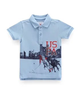 Boys Graphic Print Cotton Polo Shirt