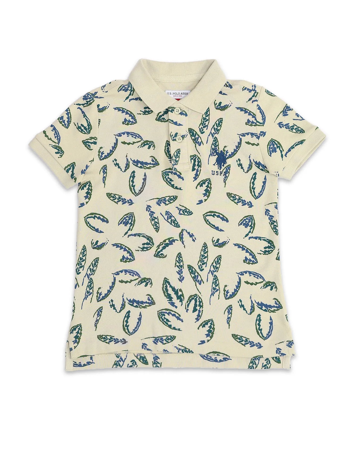 Boys Printed Cotton Polo Shirt