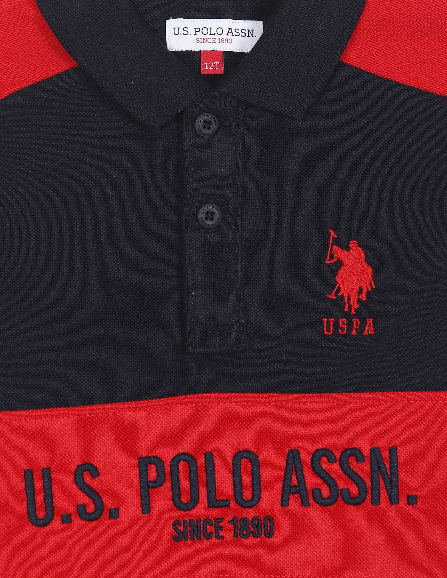 Boys Ribbed Collar Branding Polo Shirt