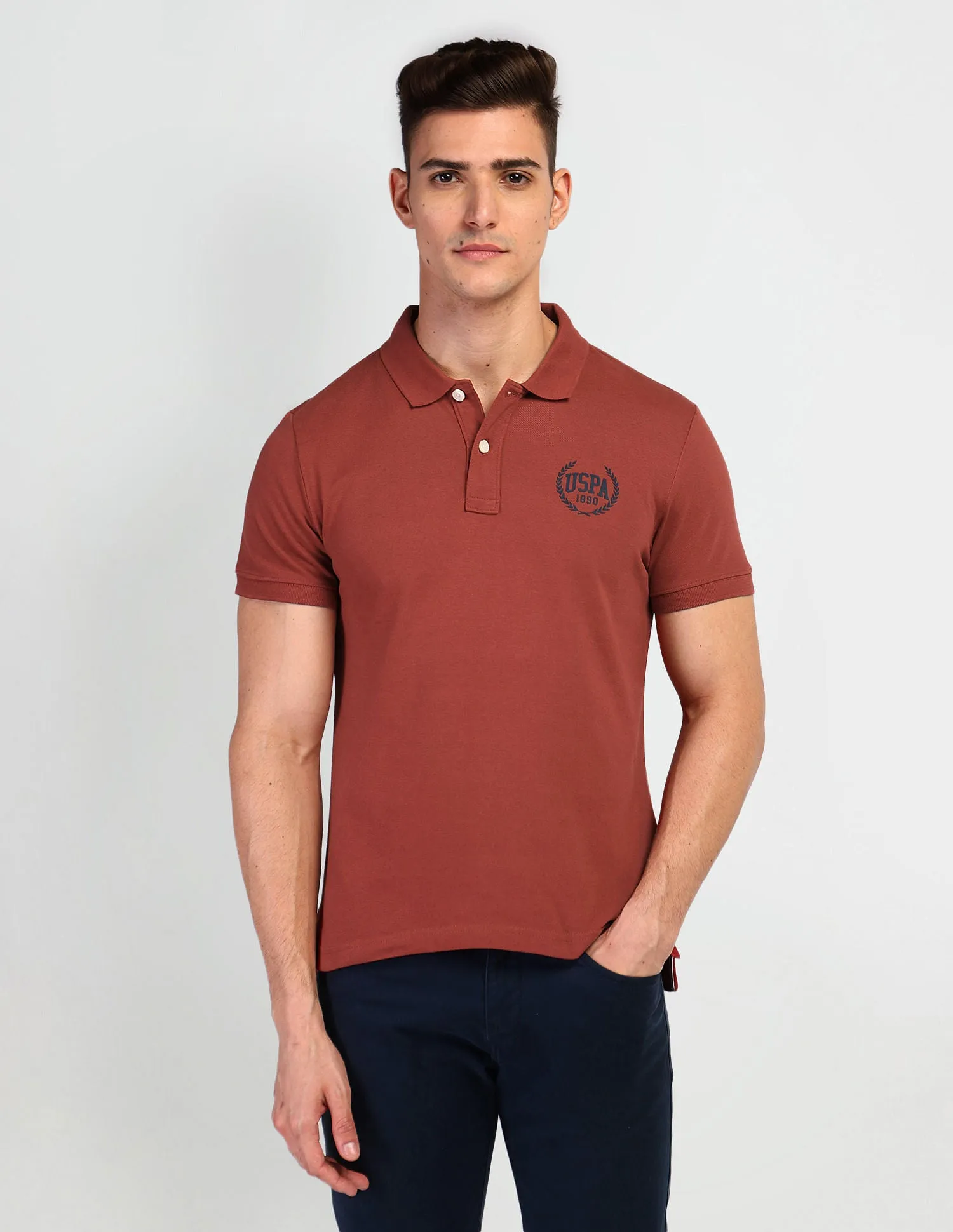 Brand Print Polo Shirt