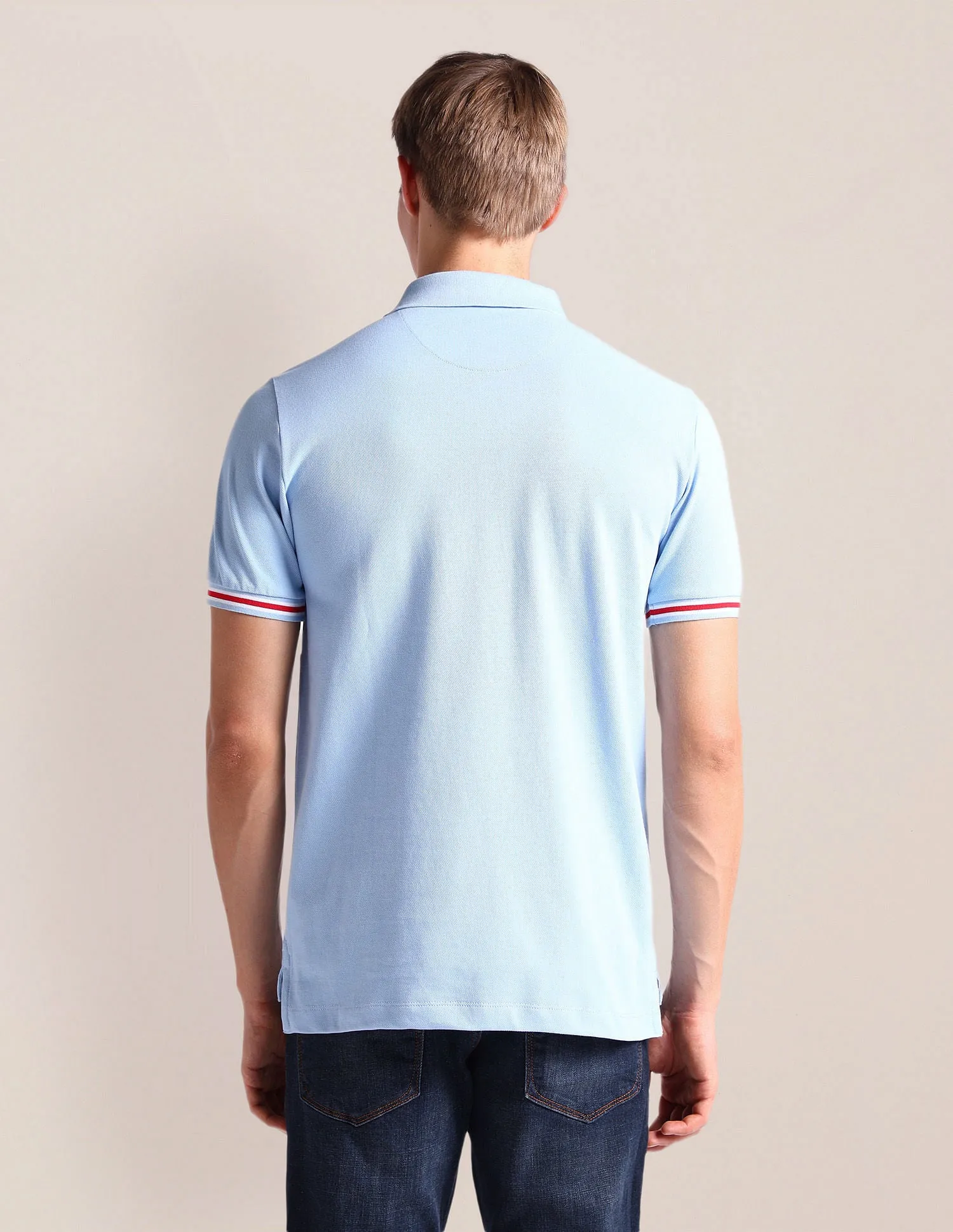 Brand Print Slim Fit Polo Shirt