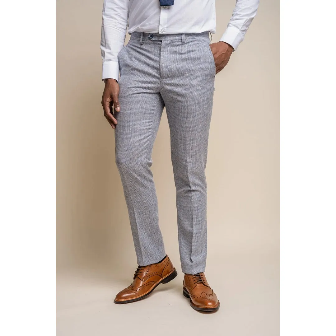 Caridi - Men's Light Blue Wedding Trousers