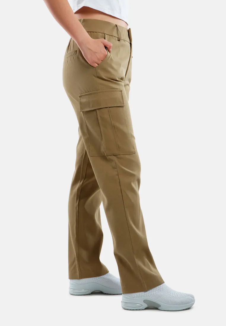 Casual High Waist Straight Pants