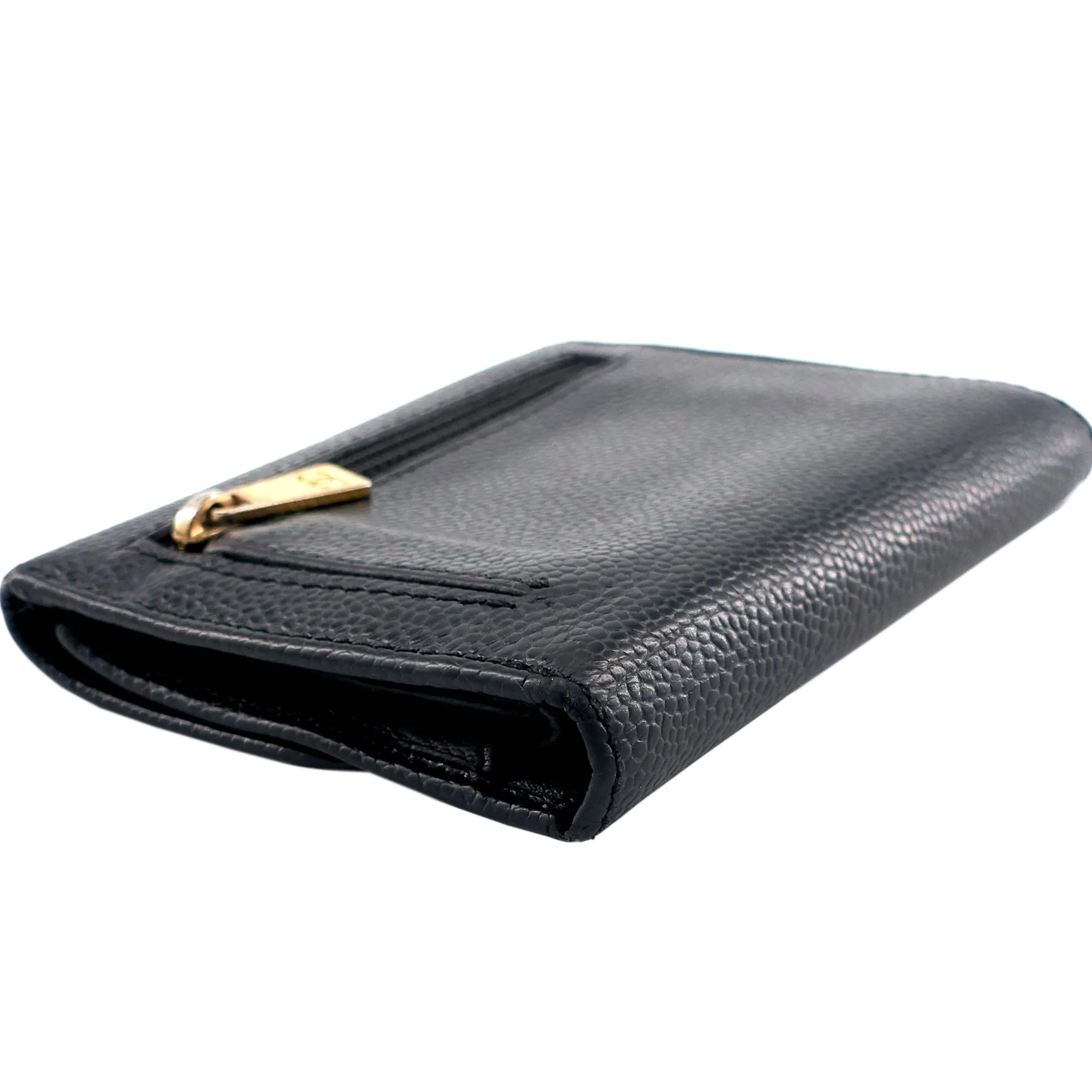 CC Timeless Trifold Caviar Leather Wallet