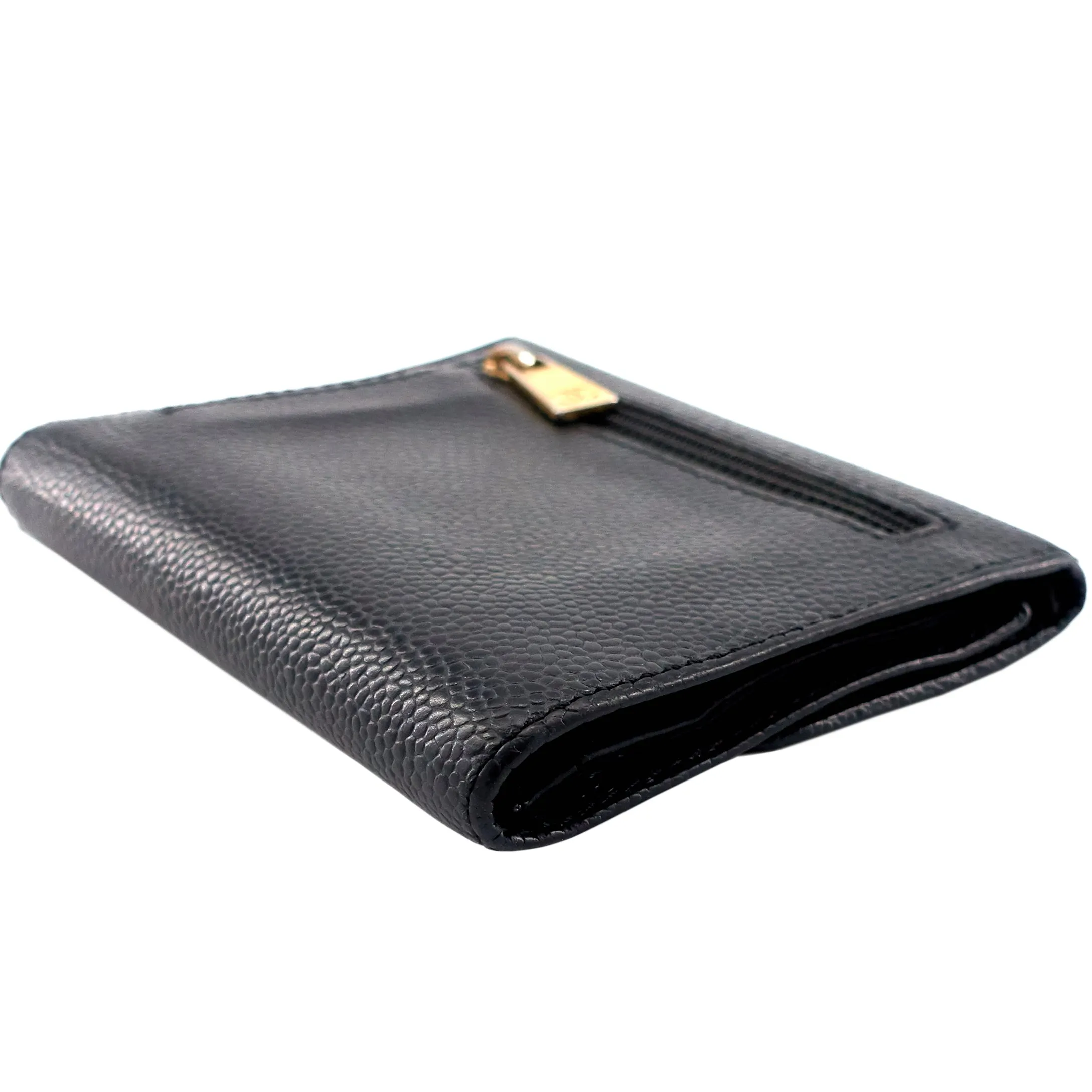 CC Timeless Trifold Caviar Leather Wallet