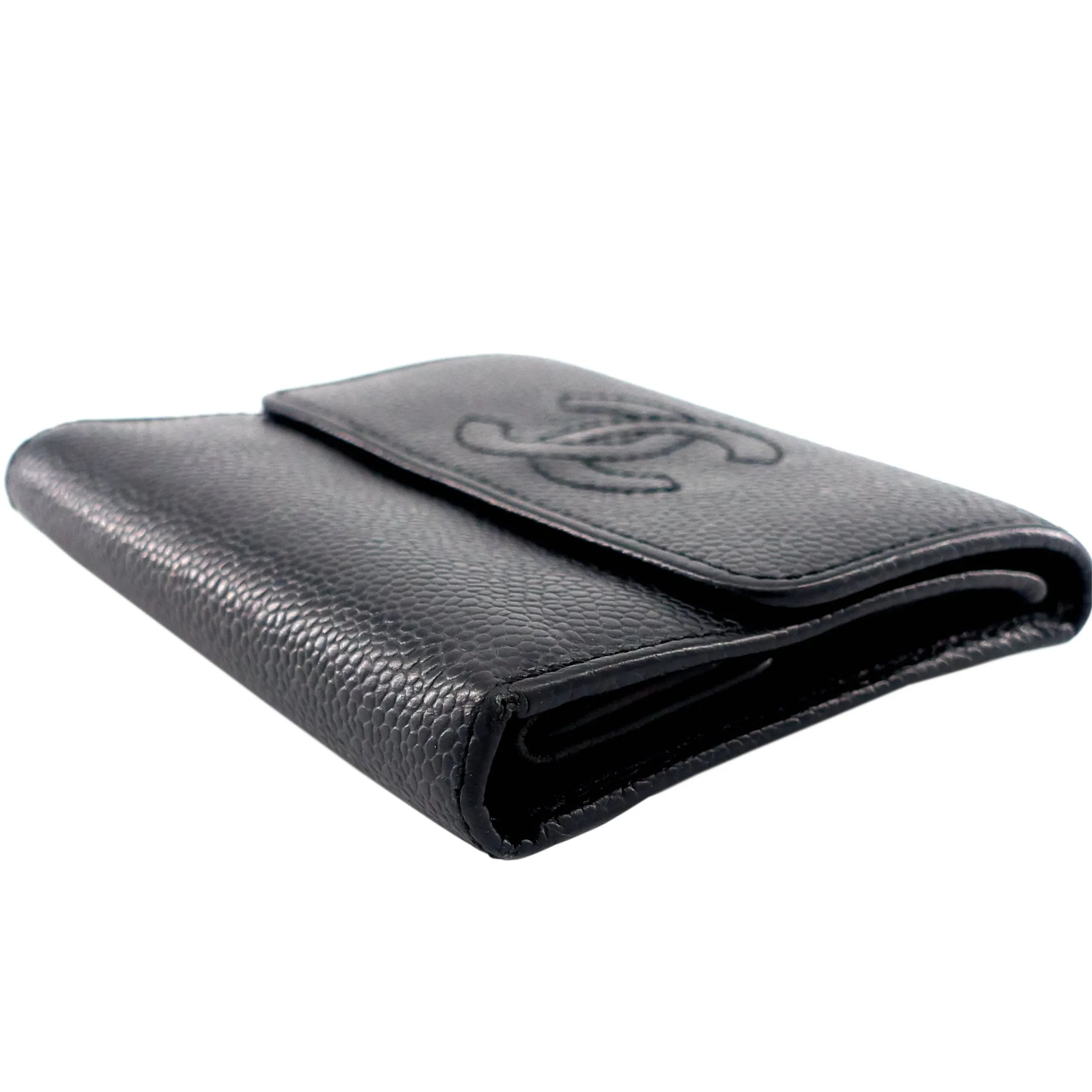 CC Timeless Trifold Caviar Leather Wallet