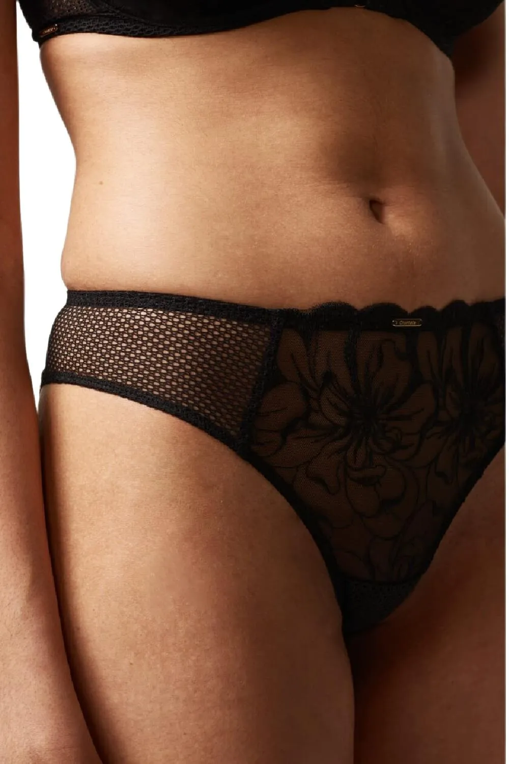 Chantelle Fleurs Tanga, Black (C12M9)