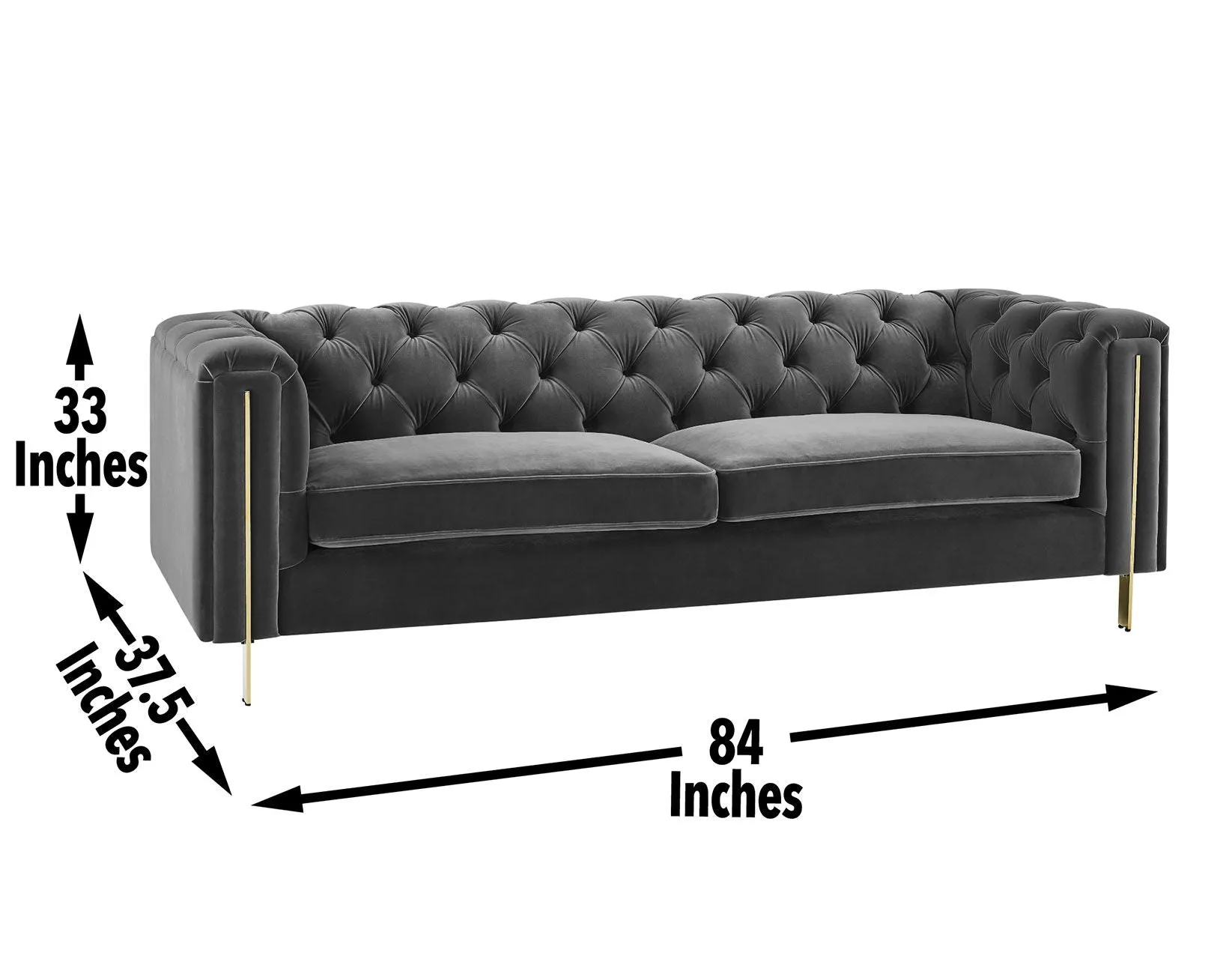 Charlene - Velvet Button Tufted Sofa