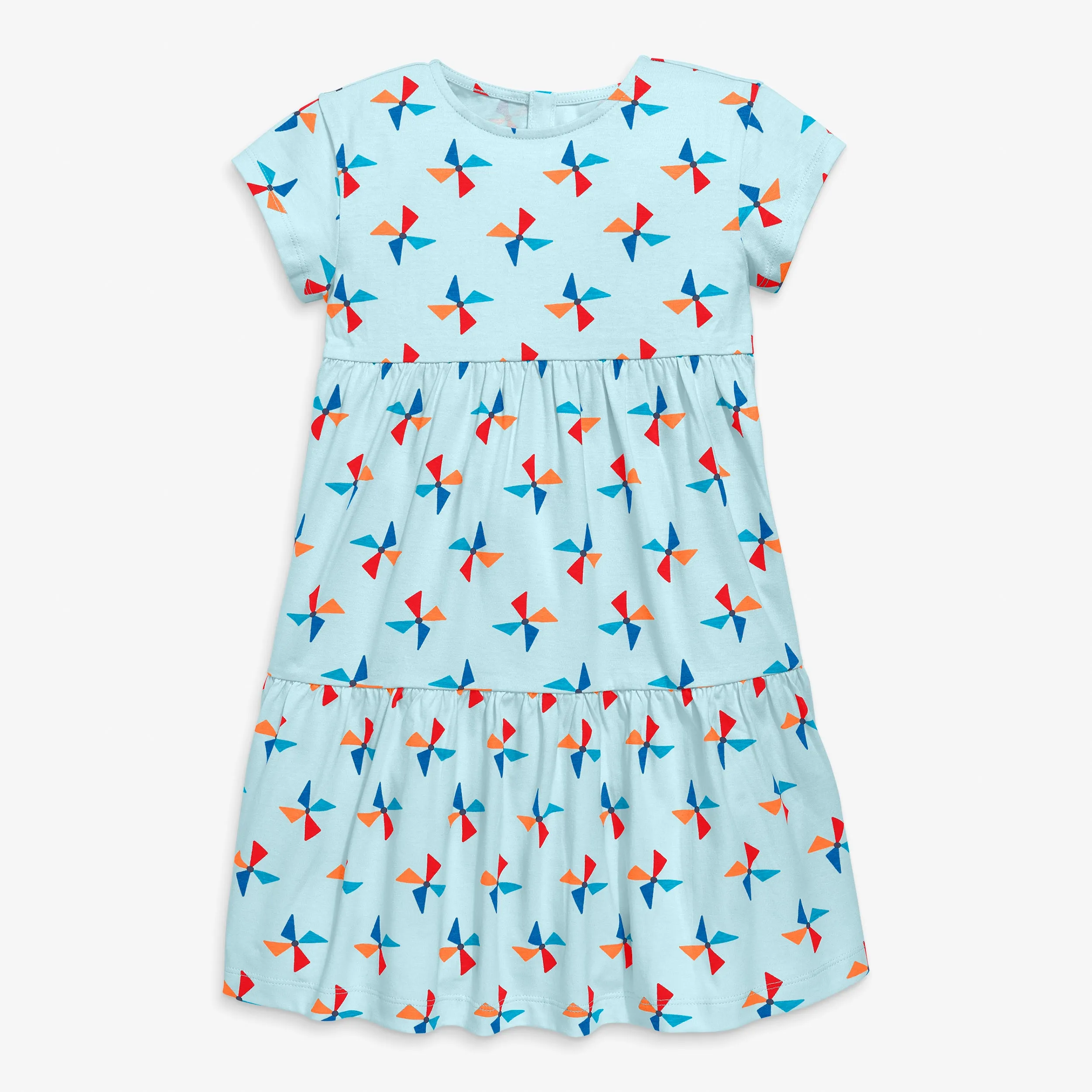 Clearance tiered t-shirt dress in pinwheels