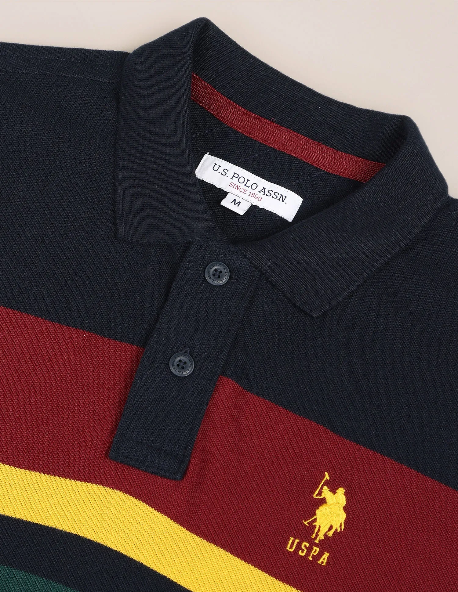 Colour Block Cotton Polo Shirt