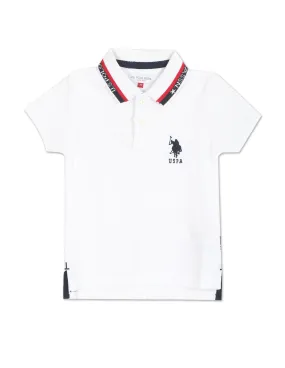 Contrast Collar Solid Polo Shirt