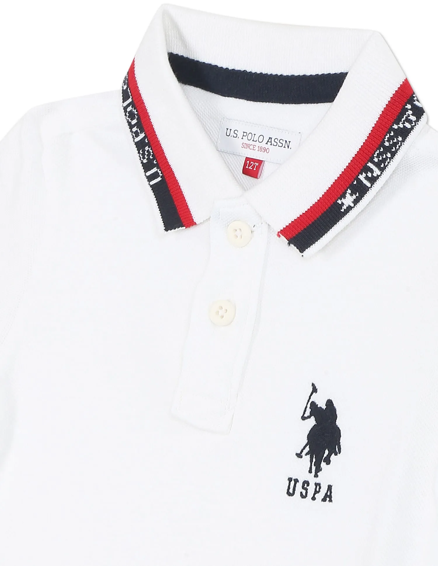 Contrast Collar Solid Polo Shirt