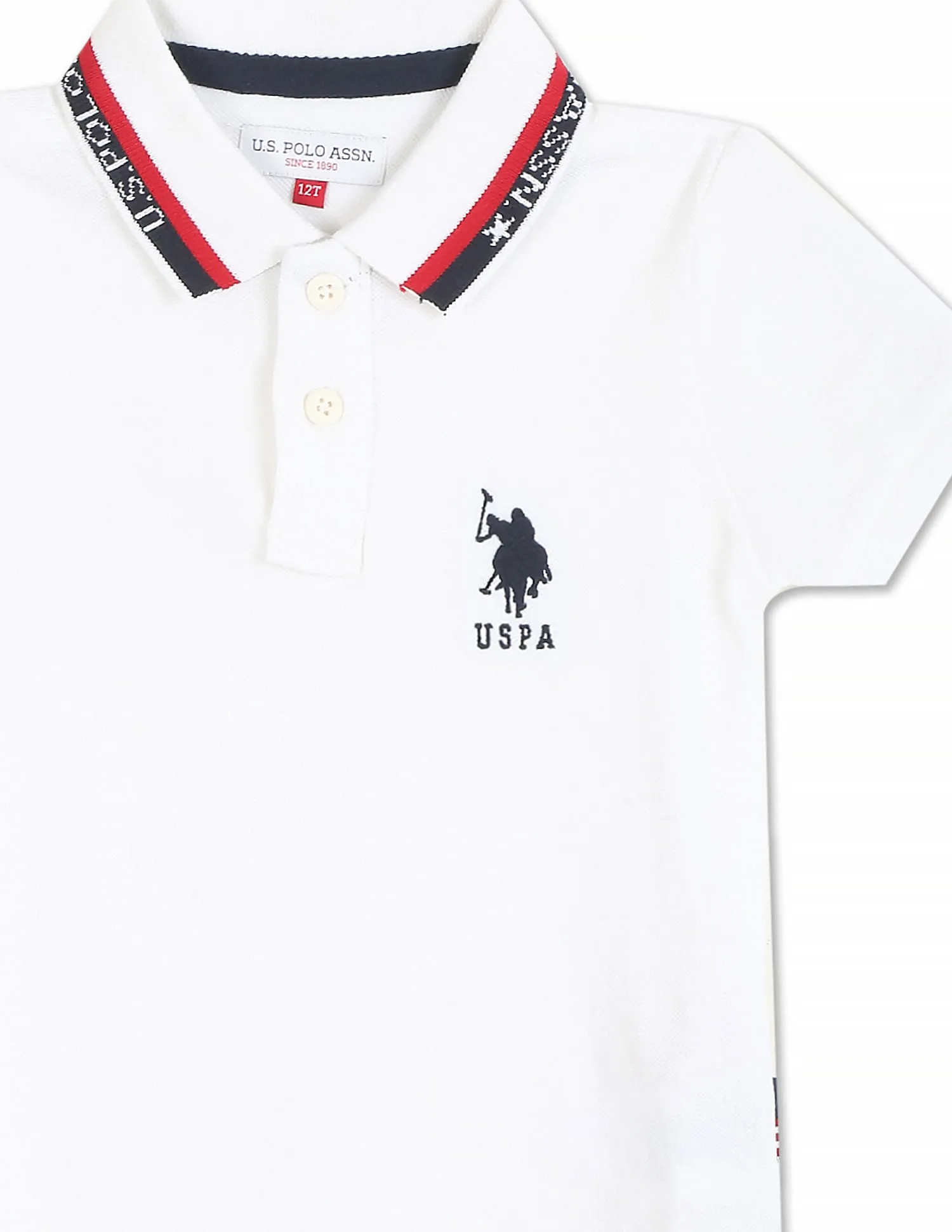 Contrast Collar Solid Polo Shirt