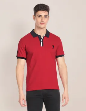 Contrast Placket Cotton Polo Shirt