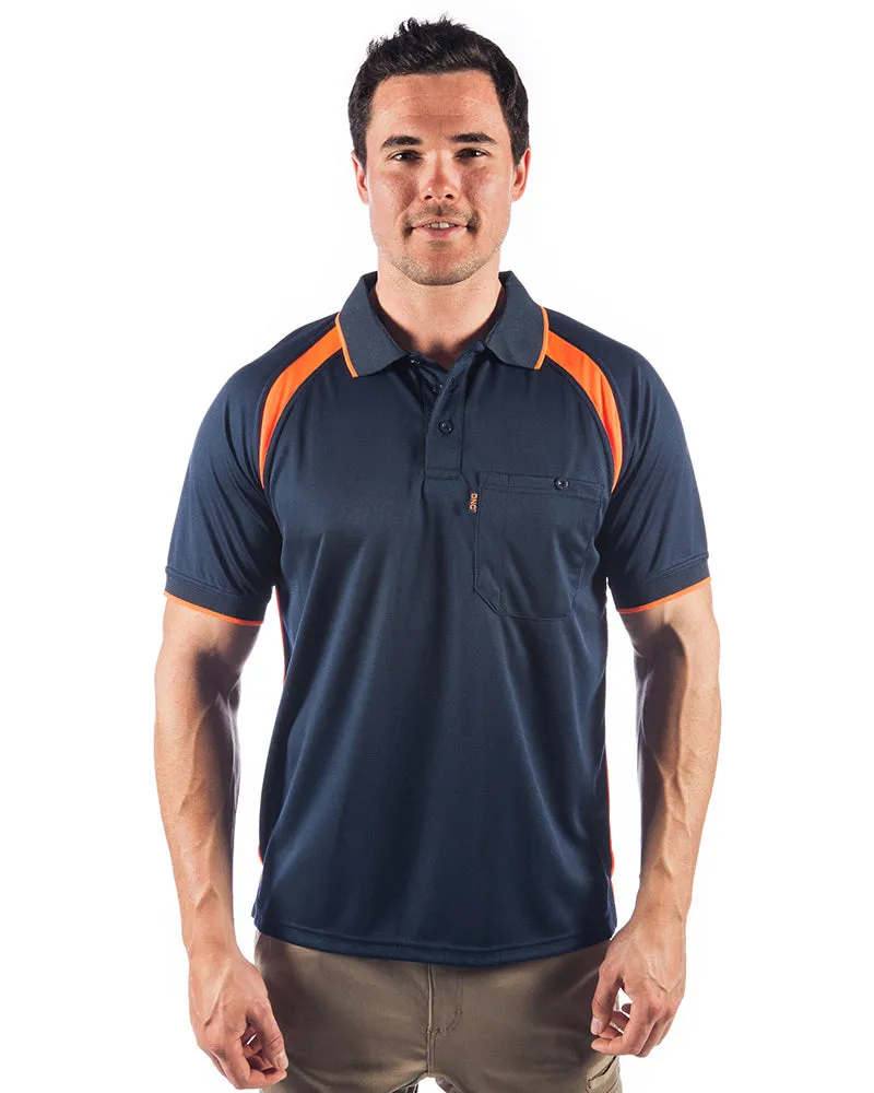 Cool Breathe Contrast Polo Short Sleeve - Navy/Orange