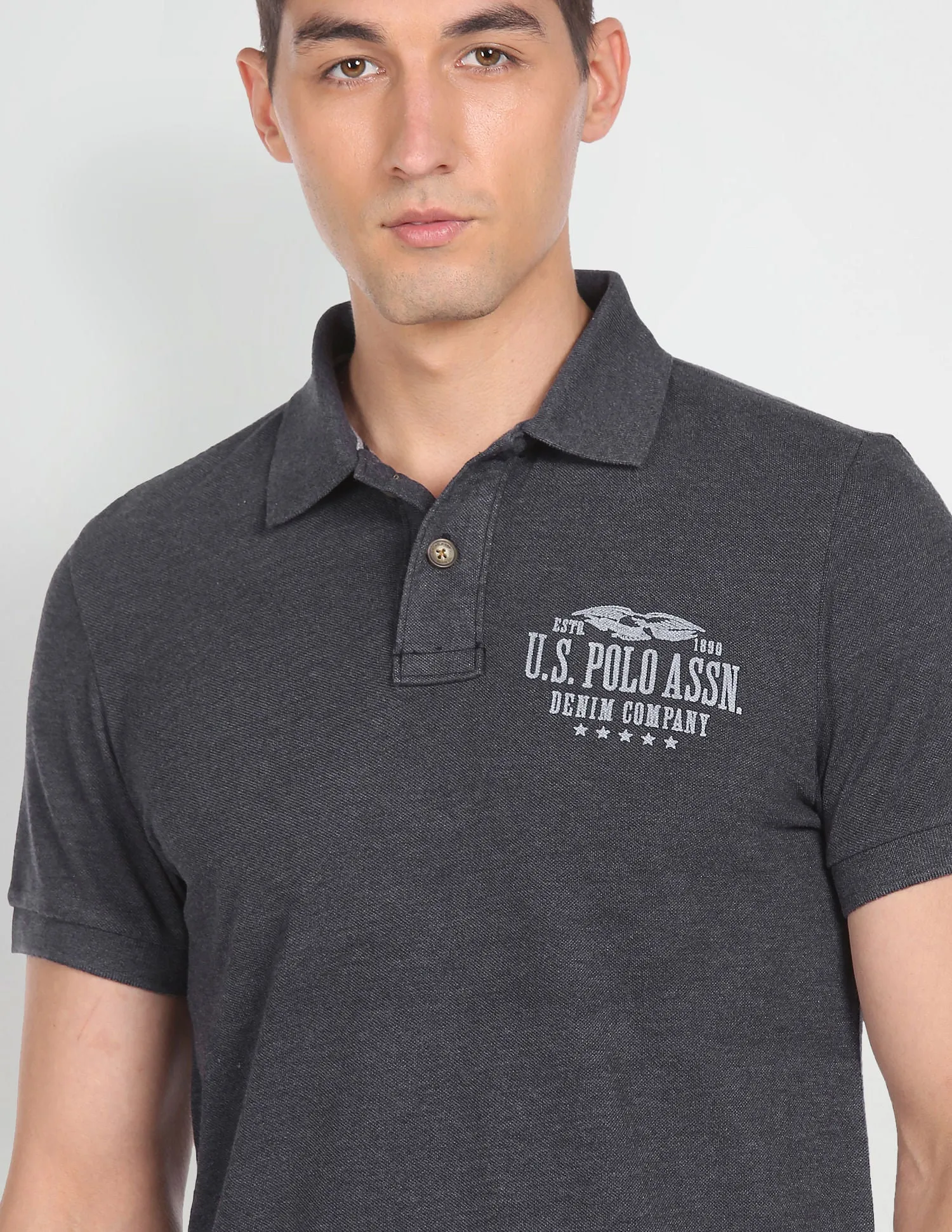 Cotton Brand Print Polo Shirt