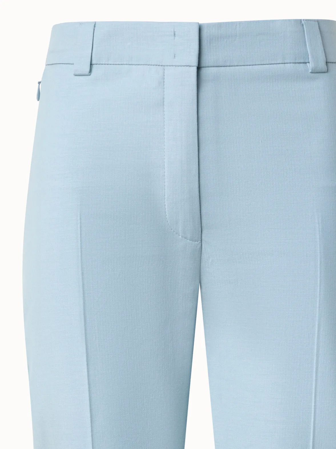 Cotton Silk Double-Face Cropped Tapered Pants