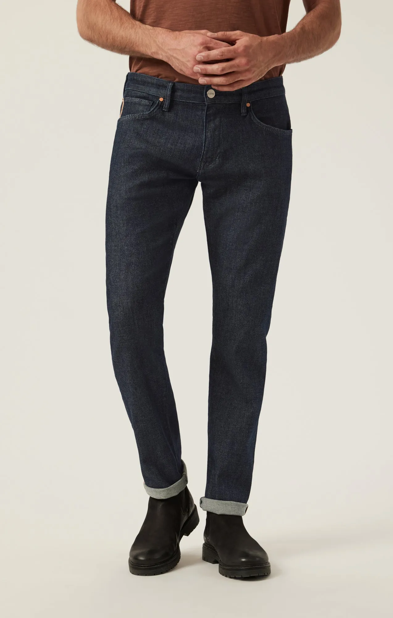 Courage Straight Leg Pants in Dark Blue Selvedge