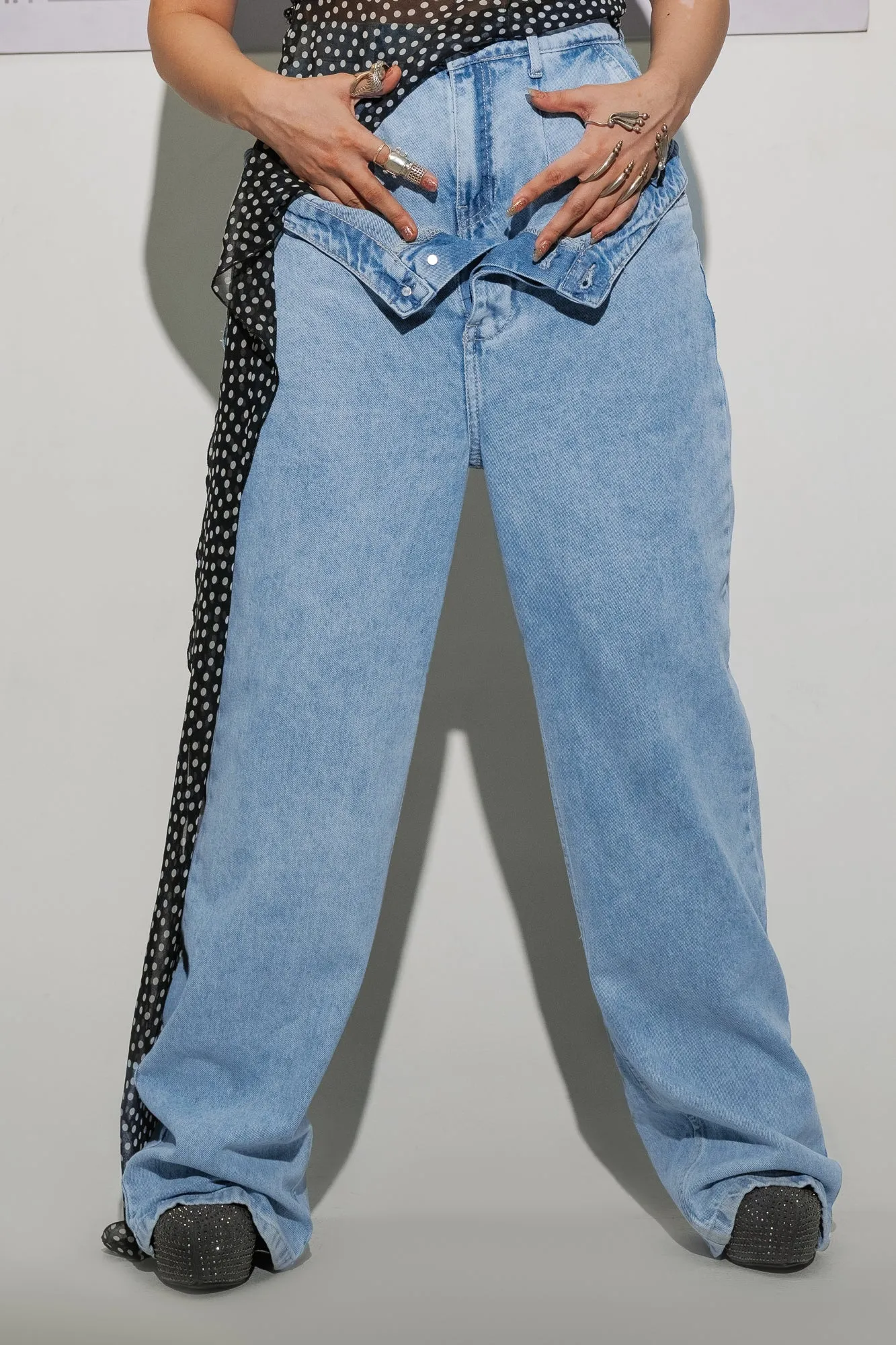 Double Jean Straight Pants