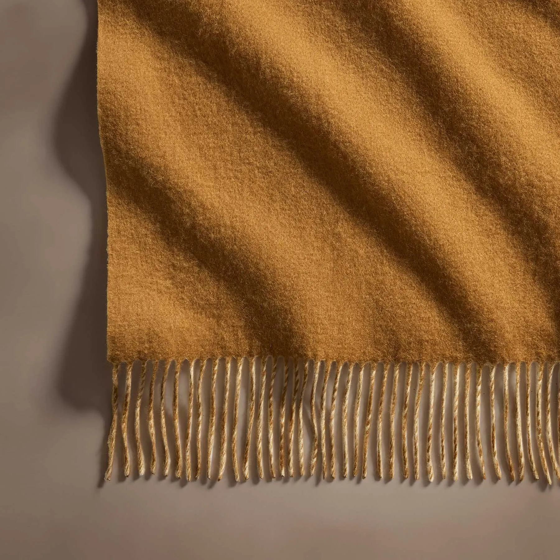 Double Sided Woven Cashmere Blanket - Rust/Ivory