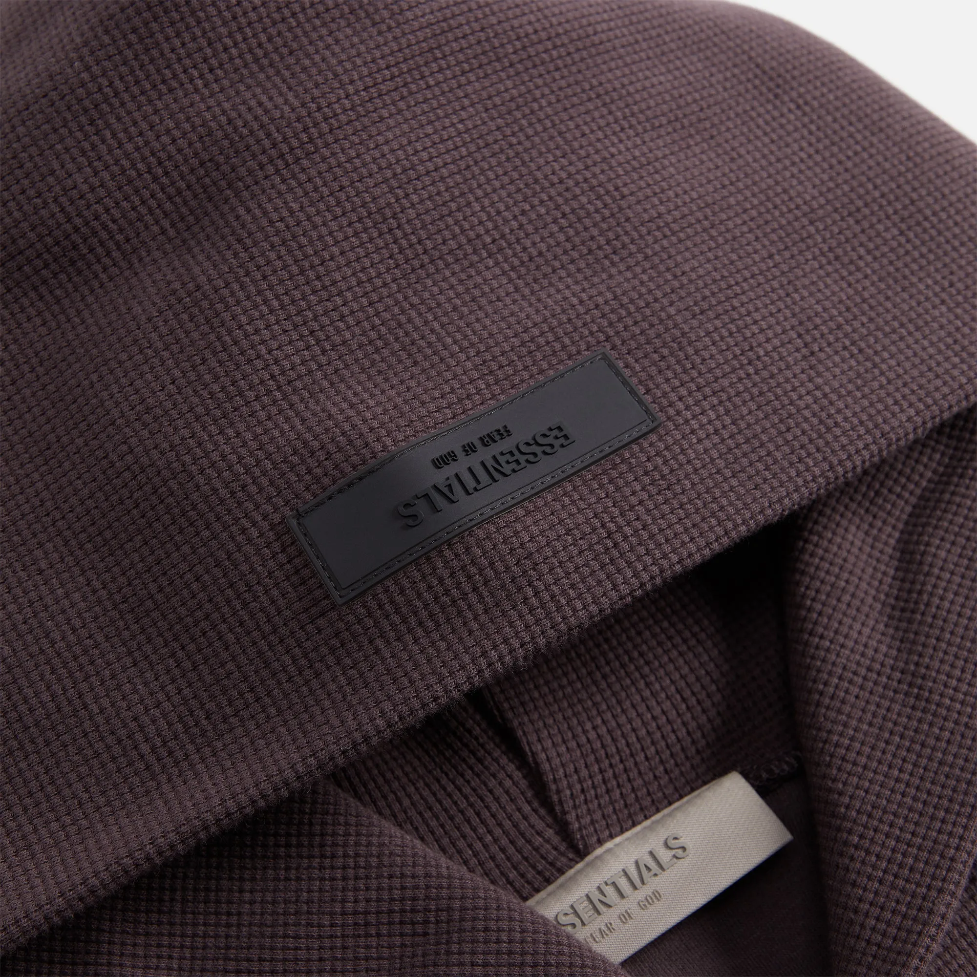 Essentials Heavy Waffle Raglan Hoodie - Plum