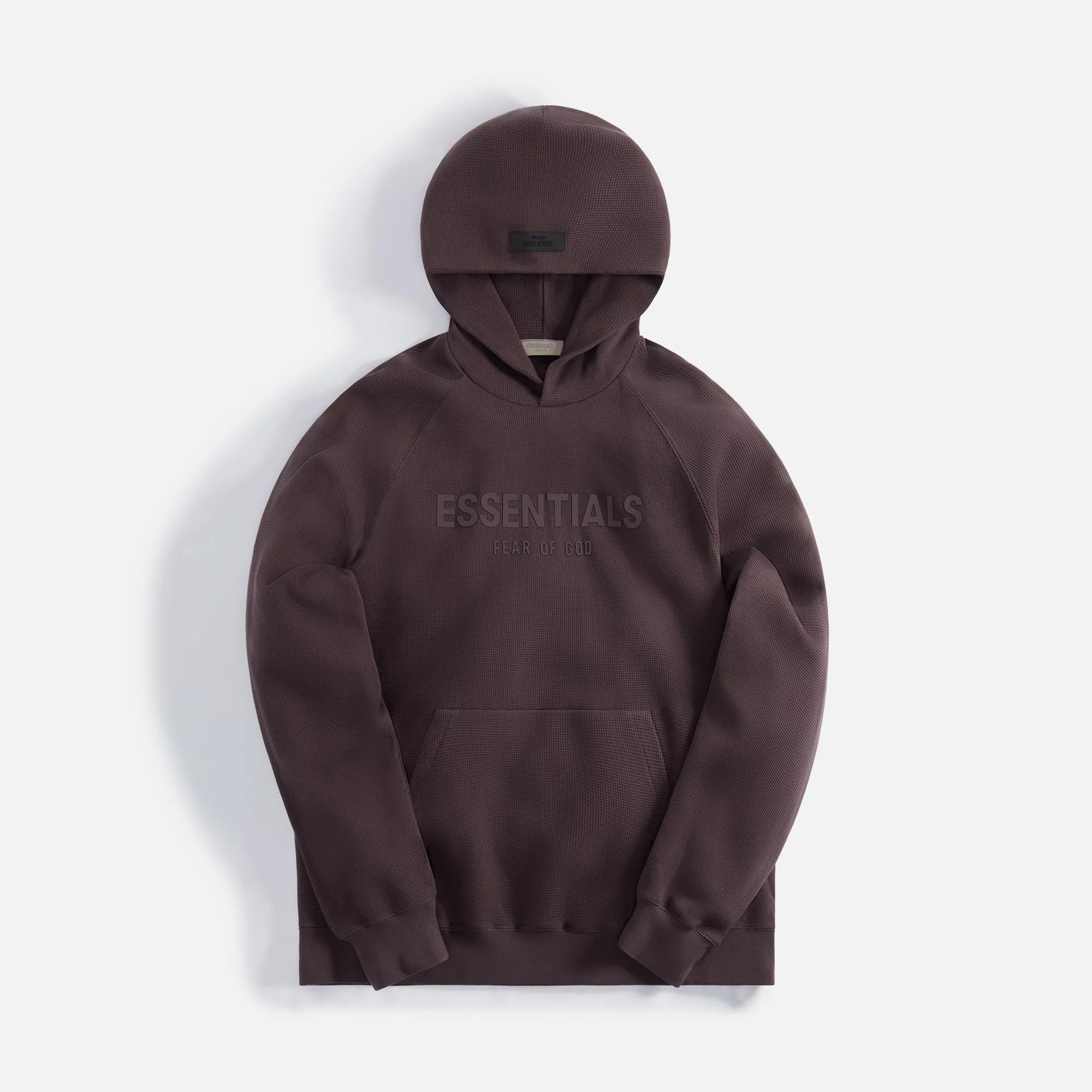 Essentials Heavy Waffle Raglan Hoodie - Plum