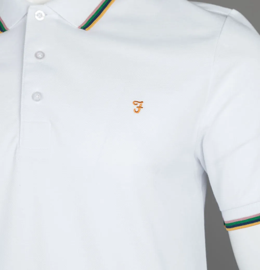 Farah Alvin Tipped Collar Polo Shirt White