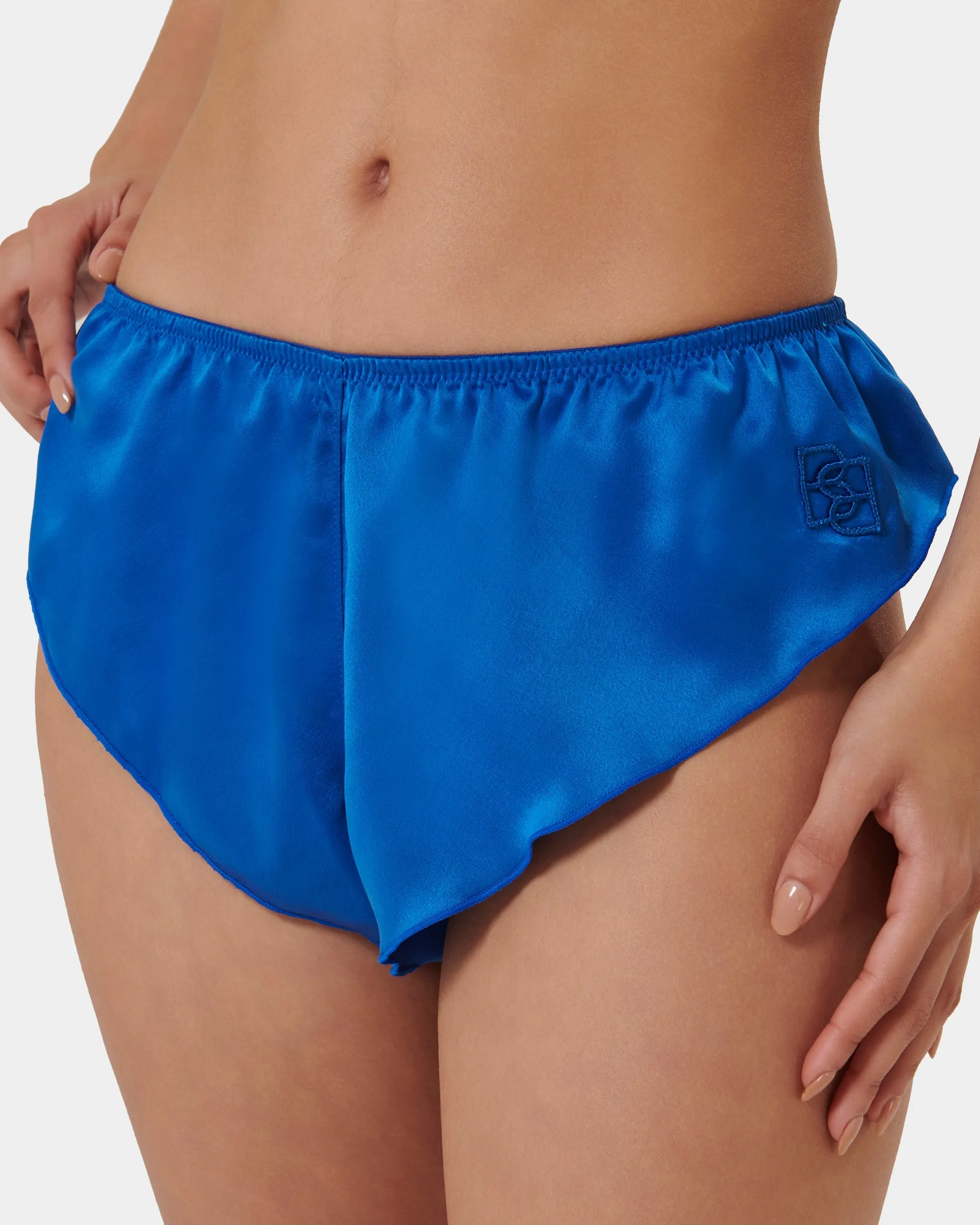 Faye Set Top e Short in Raso Luxe Blu Notte