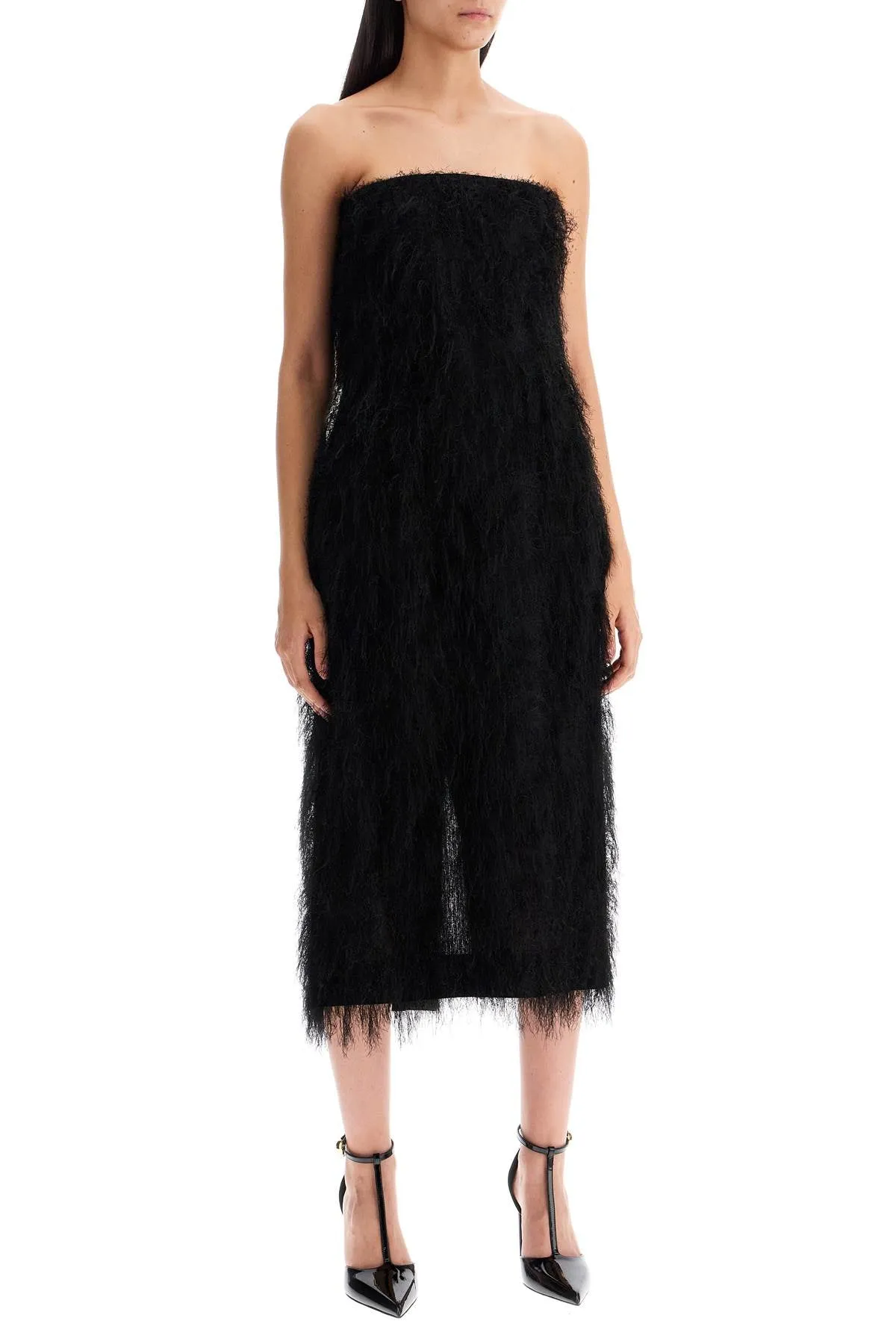 FERRAGAMO fringe-trimmed sheath